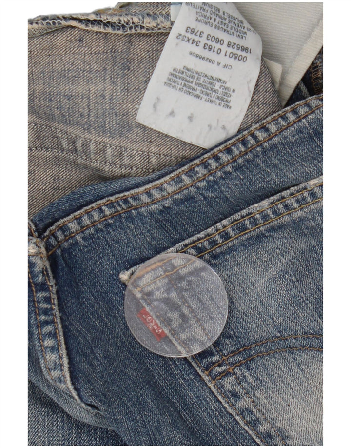 Levi's Uomo 501 Jeans dritti invecchiati W34 L27 Cotone blu