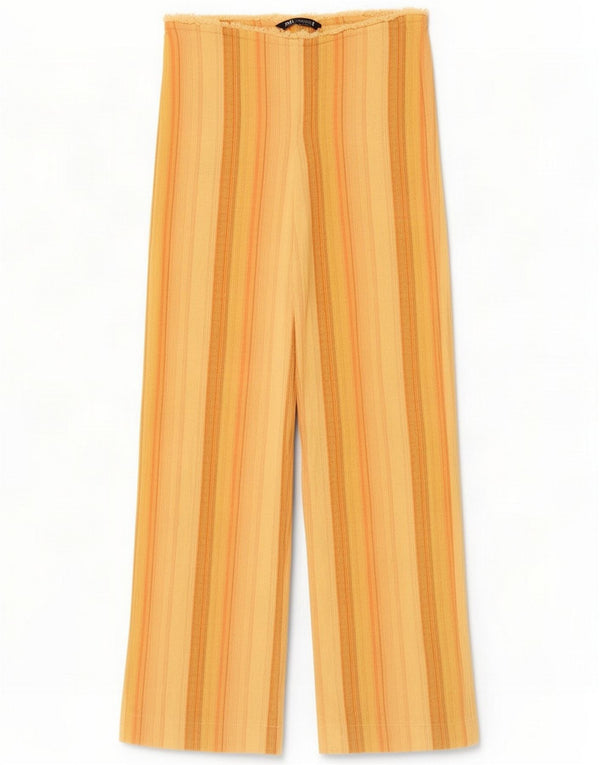 Pantaloni casual dritti da donna Zara XS W24 L28 a righe gialle