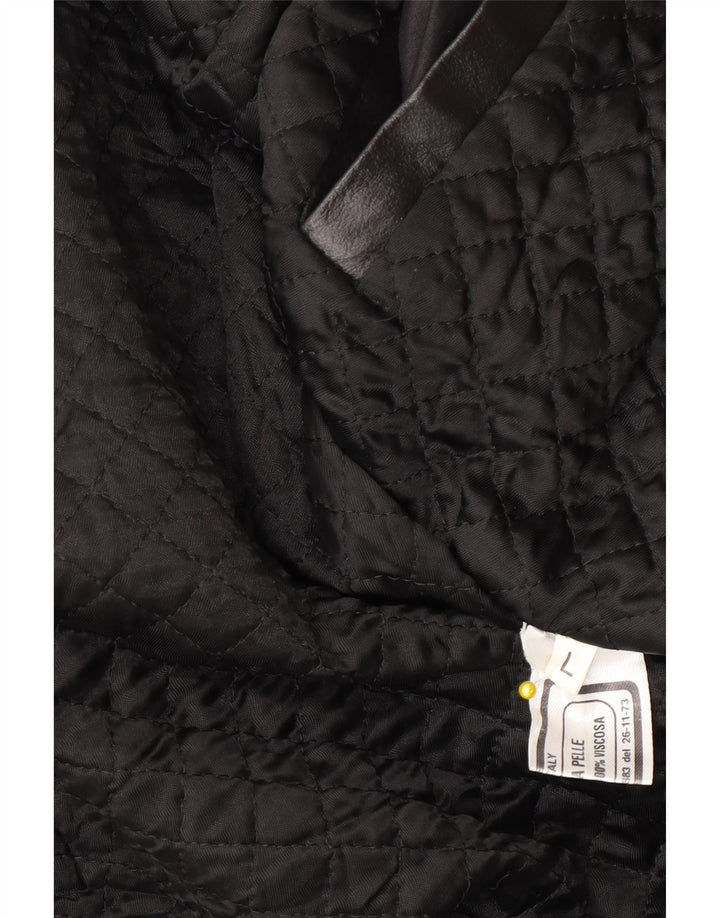 Giacca in pelle vintage da uomo UK 40 grande in pelle nera