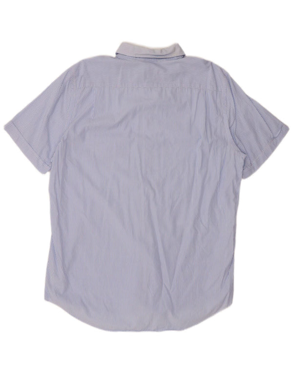 Camicia LACOSTE da uomo a maniche corte vestibilità classica taglia 42 grande gessato blu