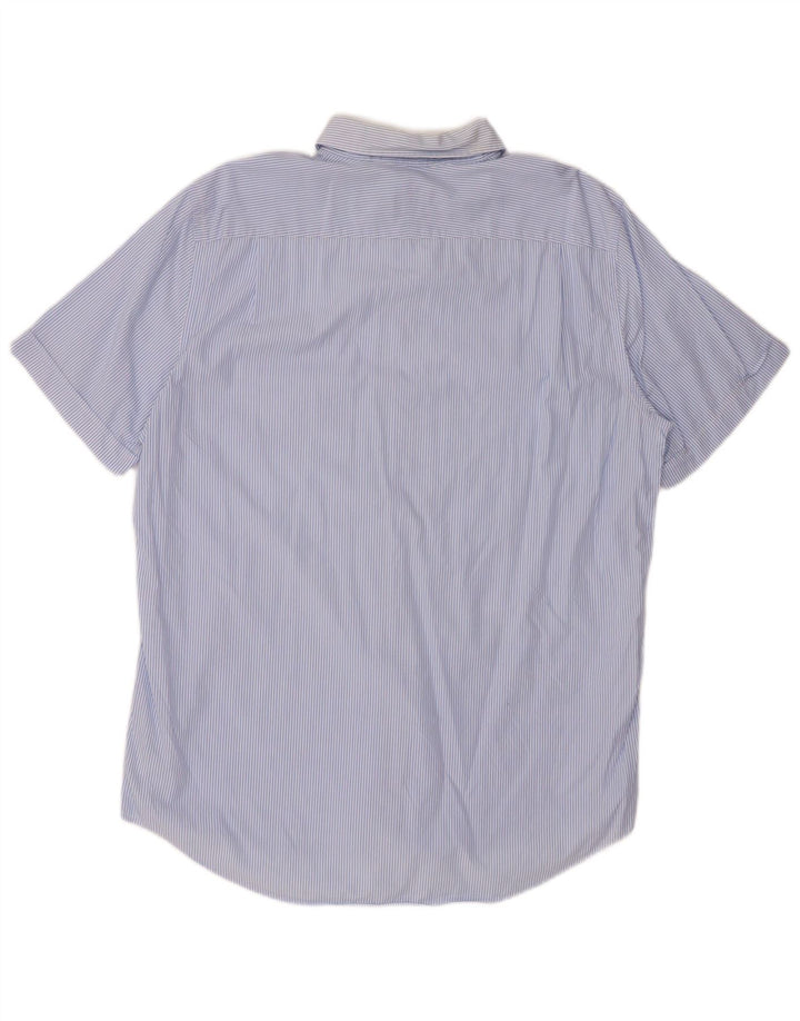 Camicia LACOSTE da uomo a maniche corte vestibilità classica taglia 42 grande gessato blu