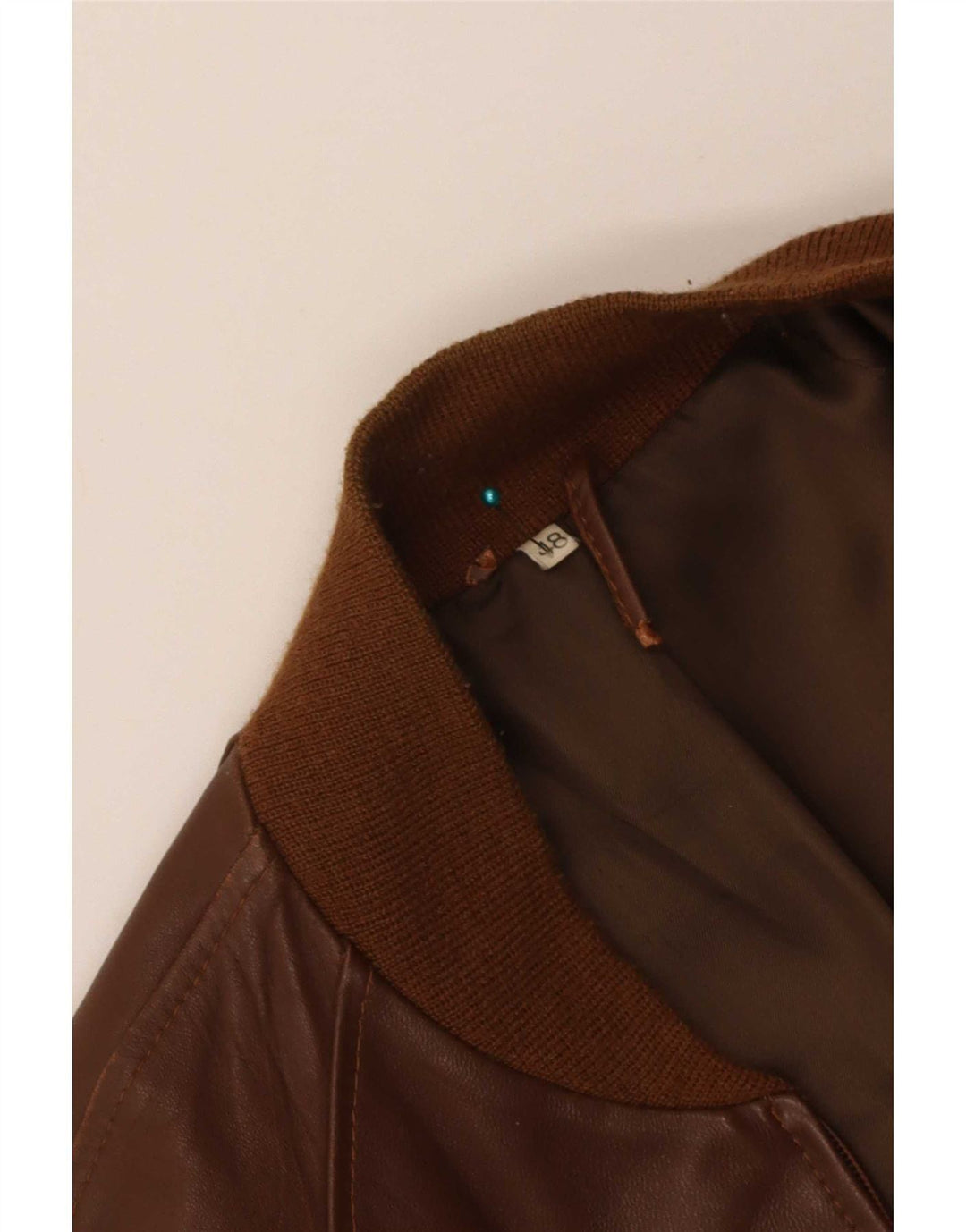Giacca in pelle vintage da uomo IT 48 Marrone medio
