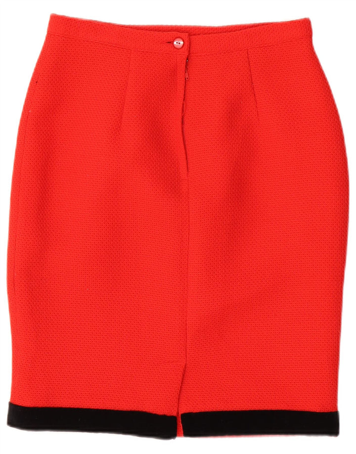 Set gonna 2 pezzi da donna VINTAGE IT 44 medio W26 poliestere rosso