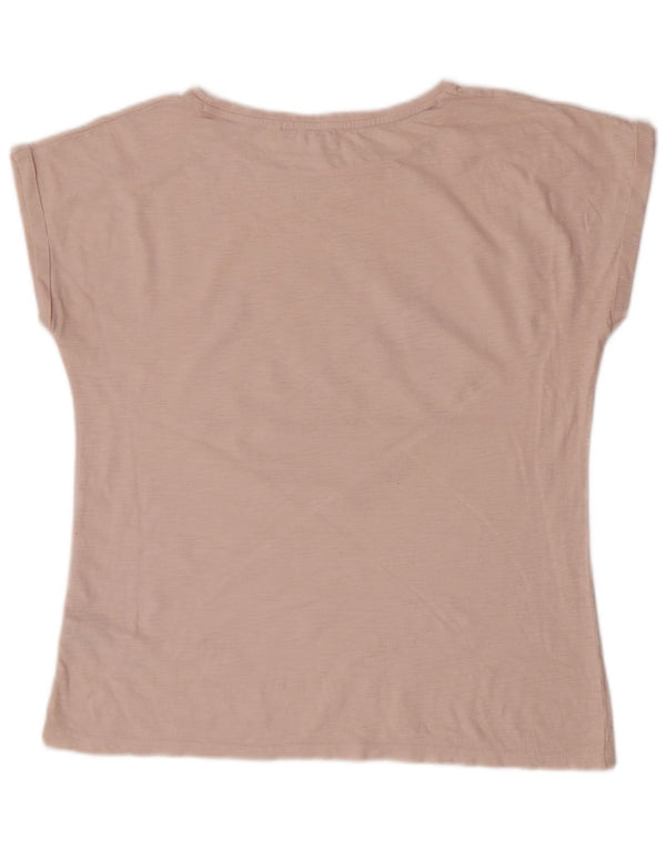 T-shirt grafica da donna Fat Face Top UK 14 grande cotone rosa