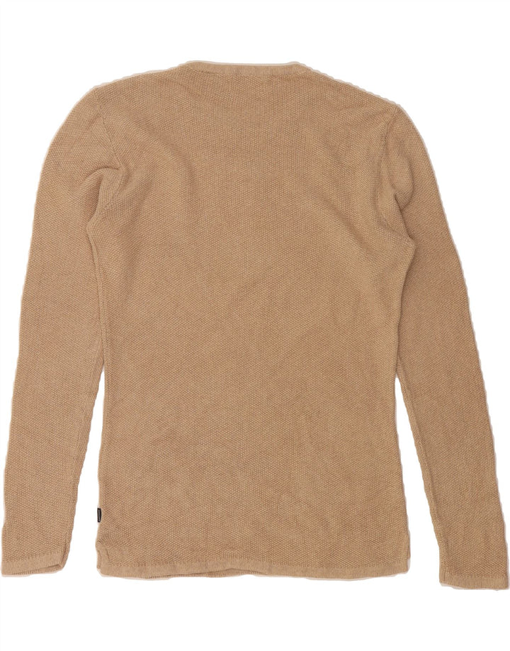 JACK & JONES Mens Crew Neck Jumper Sweater Large Beige Cotton Vintage Jack & Jones and Second-Hand Jack & Jones from Messina Hembry 