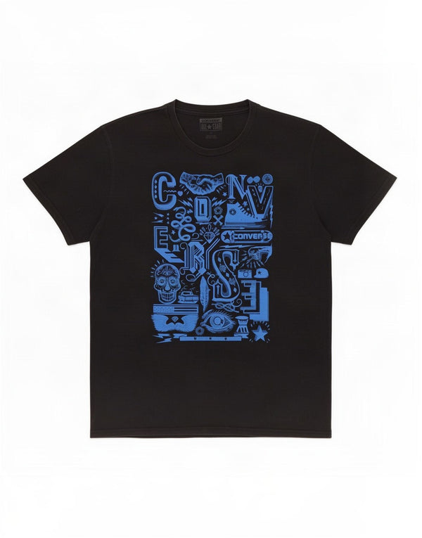 Converse Mens Graphic T-Shirt Top Medium Black