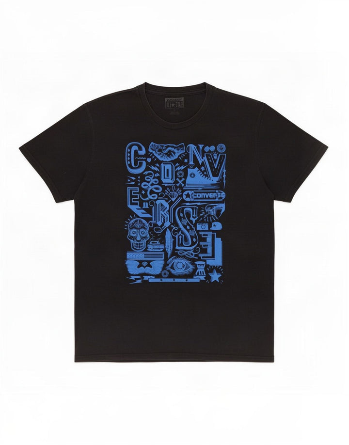 T-shirt grafica da uomo Converse Top media nera