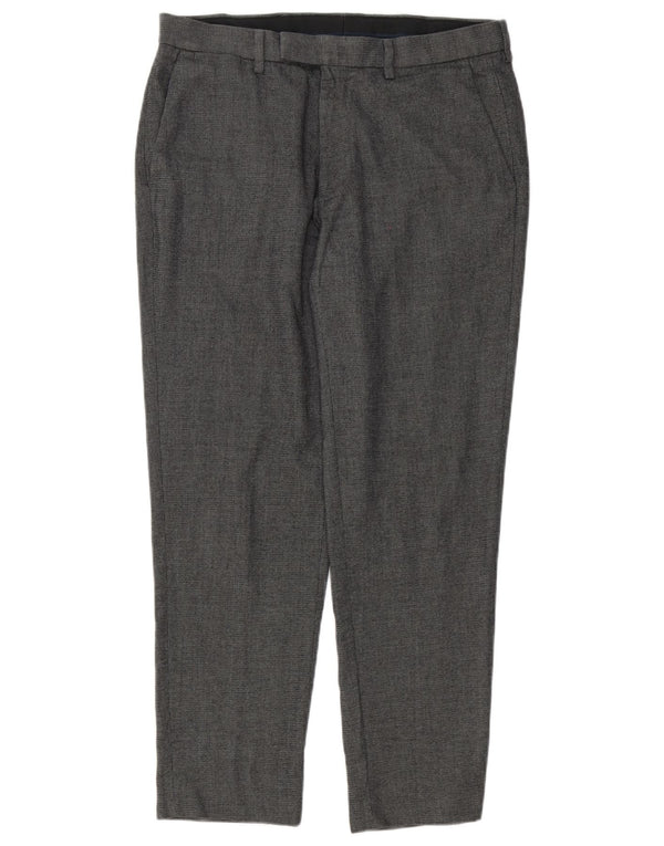 Pantaloni da abito su misura da uomo Marks & Spencer W34 L28 poliestere grigio