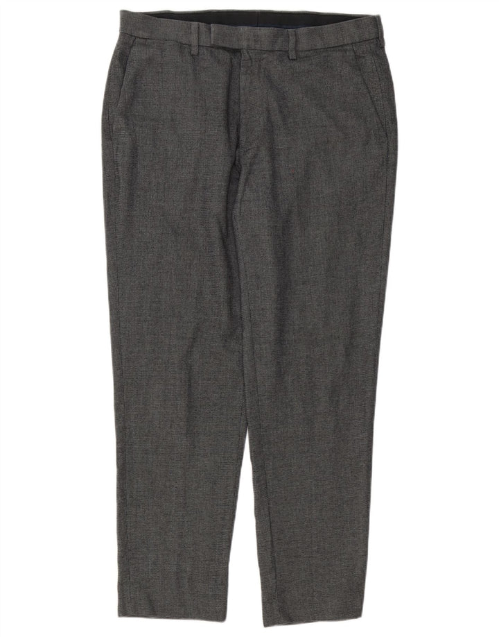 Pantaloni da abito su misura da uomo Marks & Spencer W34 L28 poliestere grigio