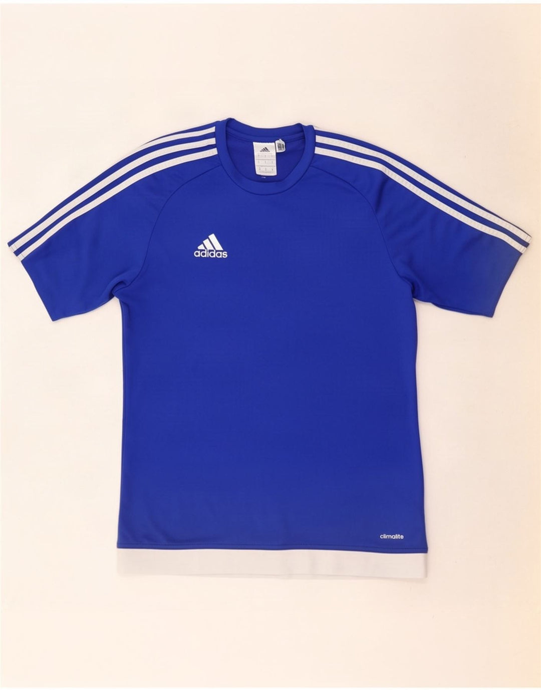 Adidas Uomo Climalite T-shirt Top Small Blu Colourblock Poliestere