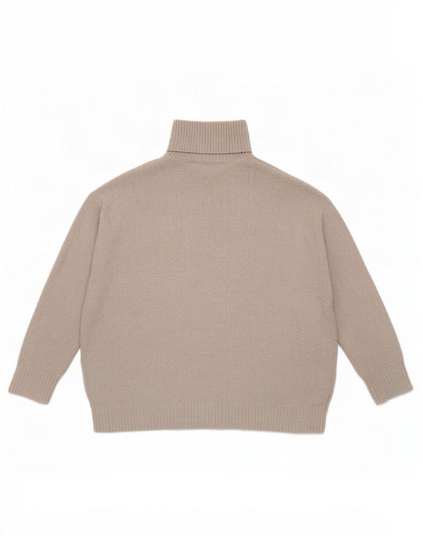 Maglione maglione oversize con collo alto da donna Zara UK 14 grande poliestere grigio