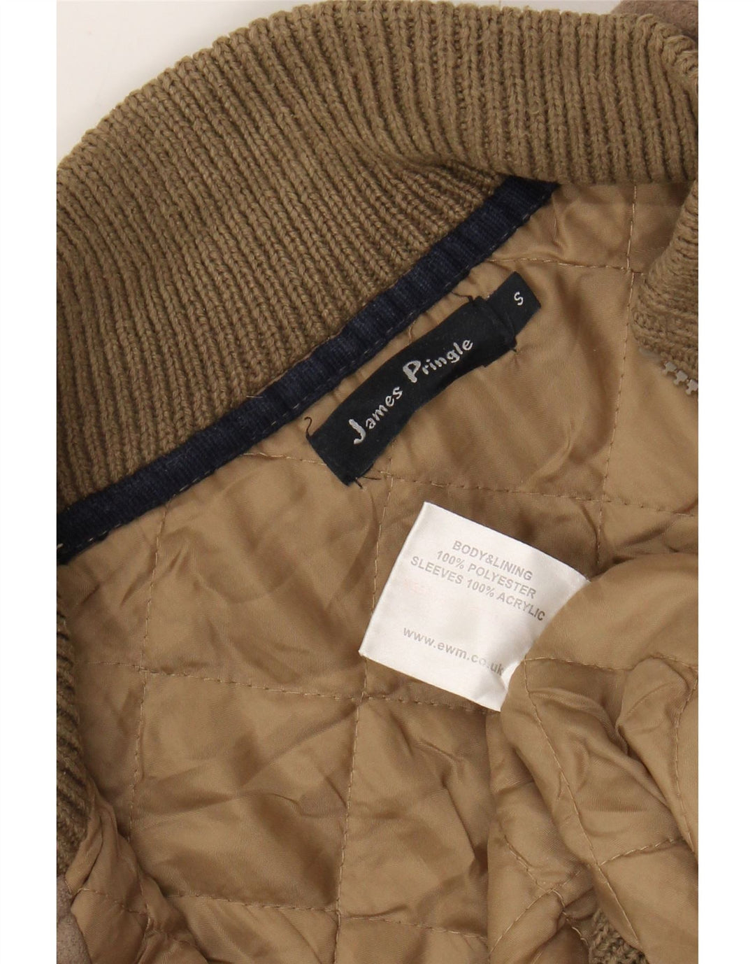 Giacca bomber da uomo vestibilità ampia James Pringle UK 36 piccolo poliestere marrone