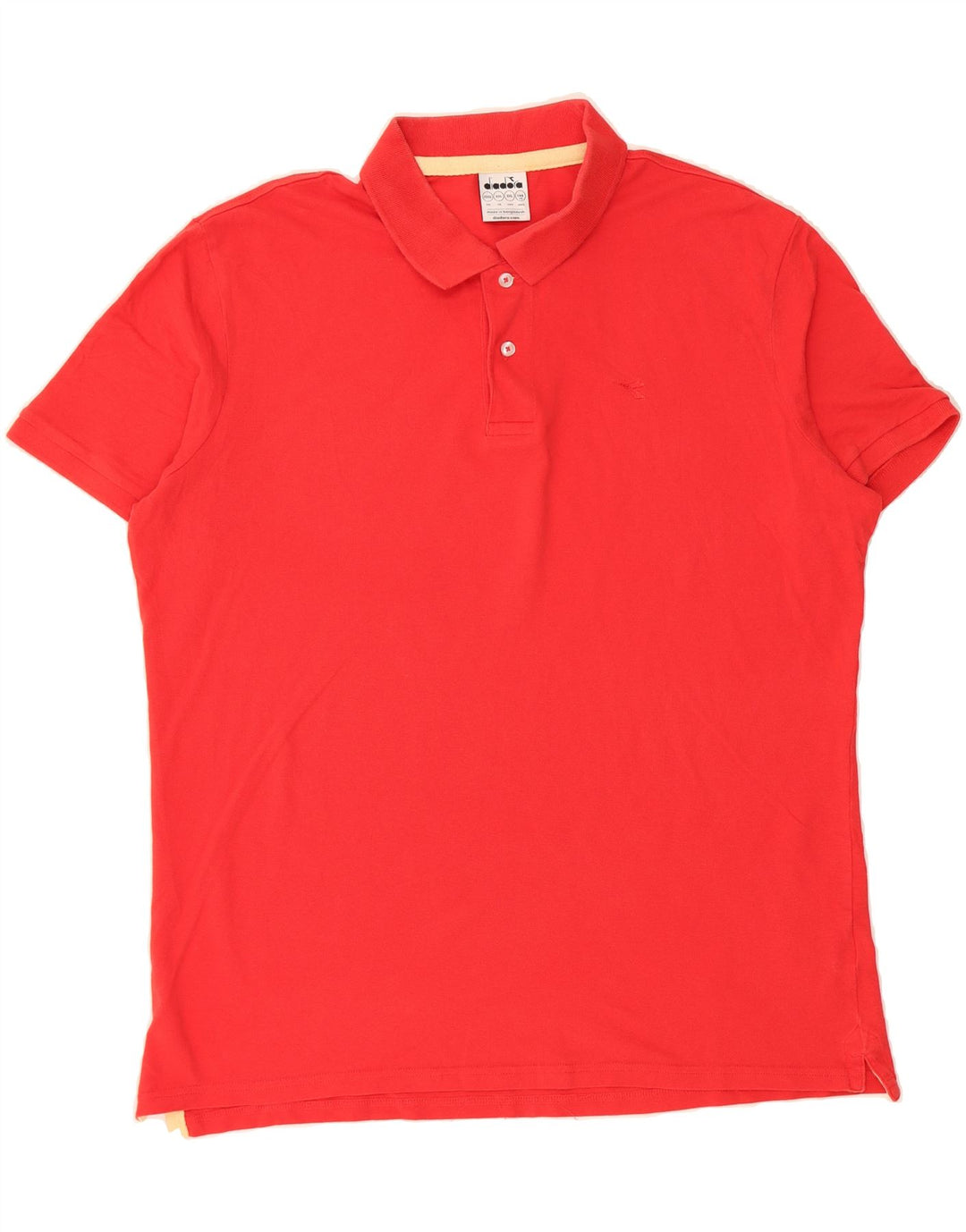 DIADORA Mens Polo Shirt 2XL Red Cotton Vintage Diadora and Second-Hand Diadora from Messina Hembry 