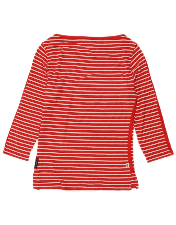 Armani Jeans Top da donna manica 3/4 UK 10 piccolo rosso a righe