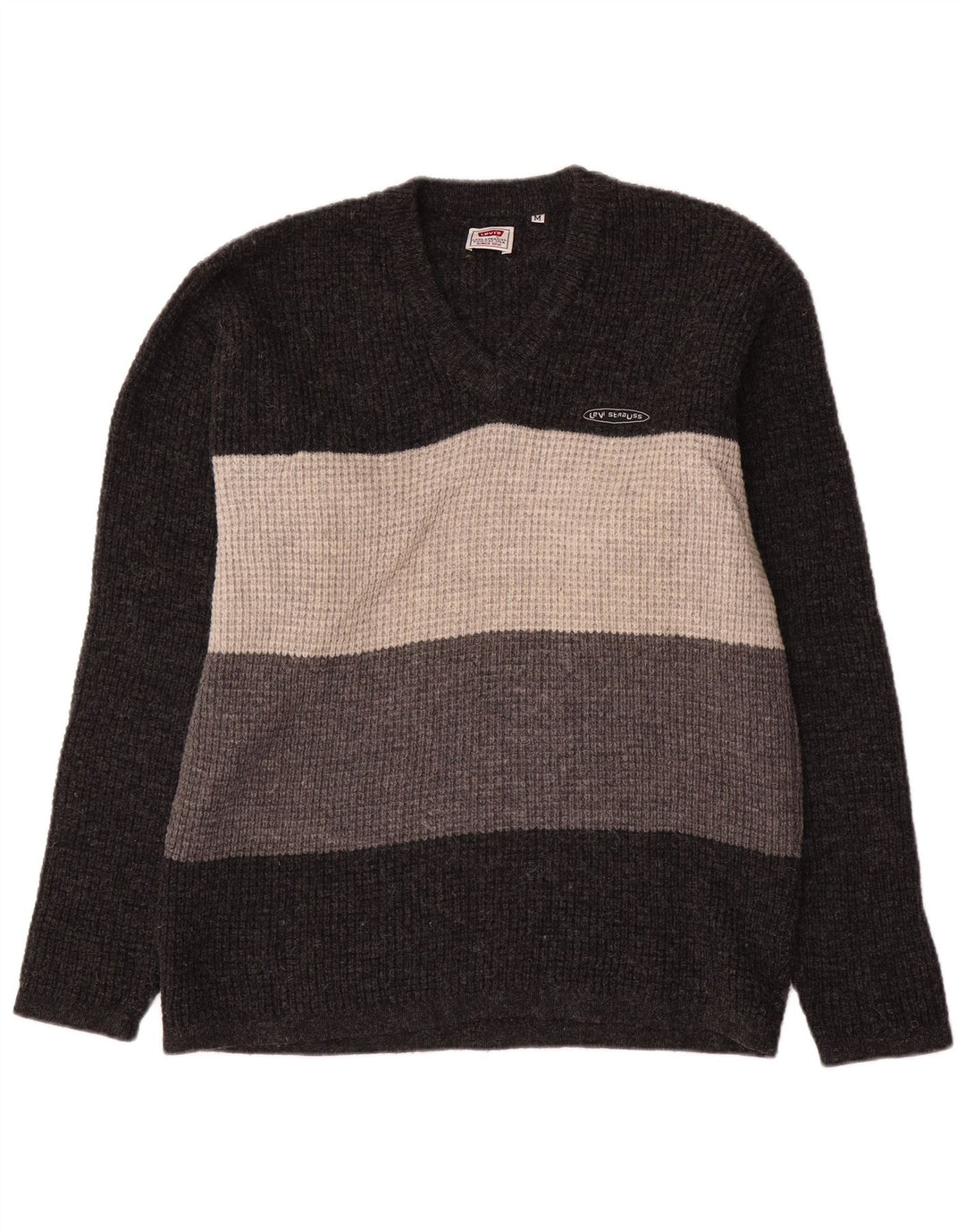 Levi's Uomo Maglione con scollo a V Maglione in lana color block grigio medio