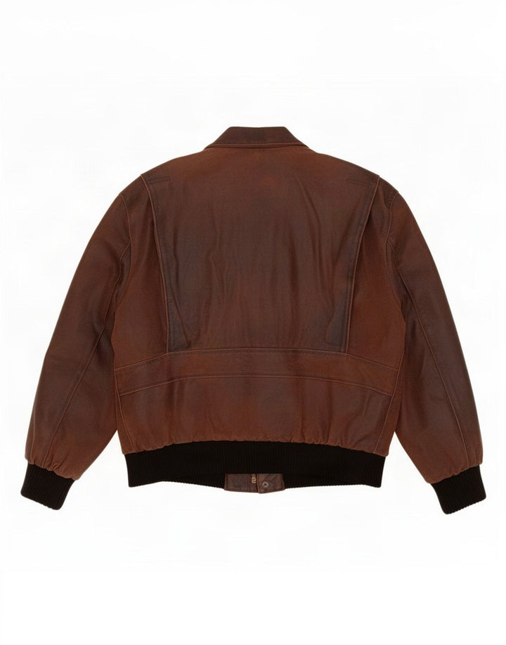 Giacca in pelle da uomo dell'aeronautica americana IT 52 XL color block marrone