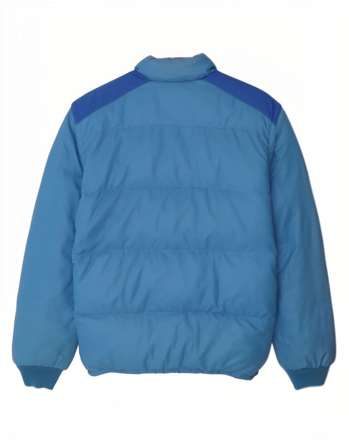 Giacca imbottita da uomo vintage UK 38 in cotone color block blu medio