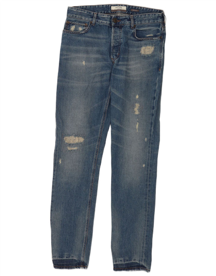 Jeans slim effetto consumato da uomo Fat Face W32 L33 cotone blu