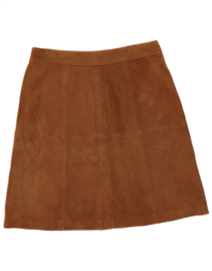 Minigonna da donna in pelle scamosciata Luisa Spagnoli IT 40 piccola W28 in pelle marrone
