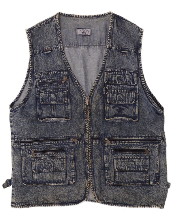 Gilet in denim da uomo VINTAGE UK 50 5XL Blu