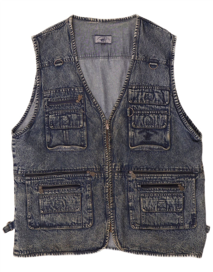 Gilet in denim da uomo VINTAGE UK 50 5XL Blu