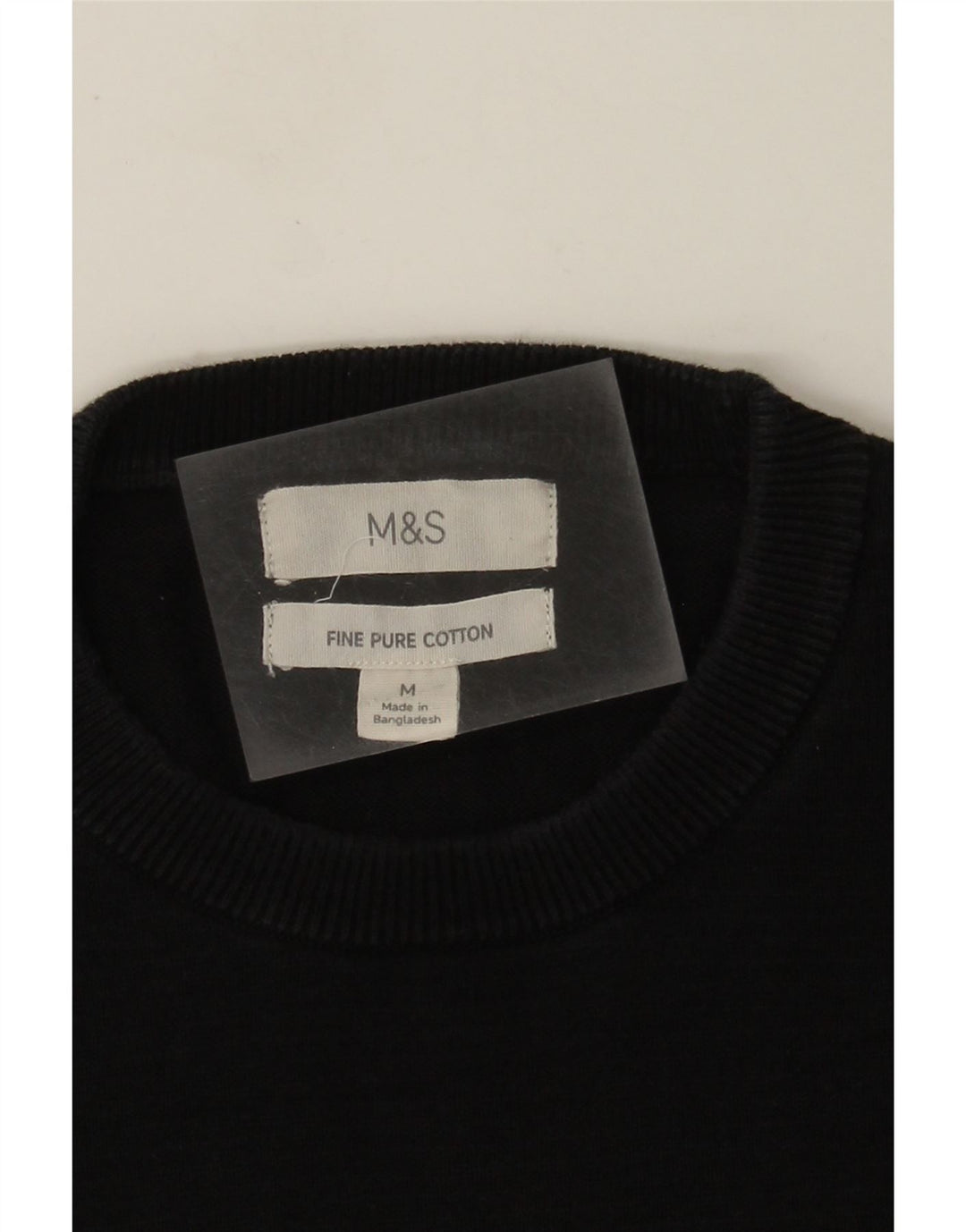 Maglione maglione girocollo da donna Marks & Spencer in cotone nero medio
