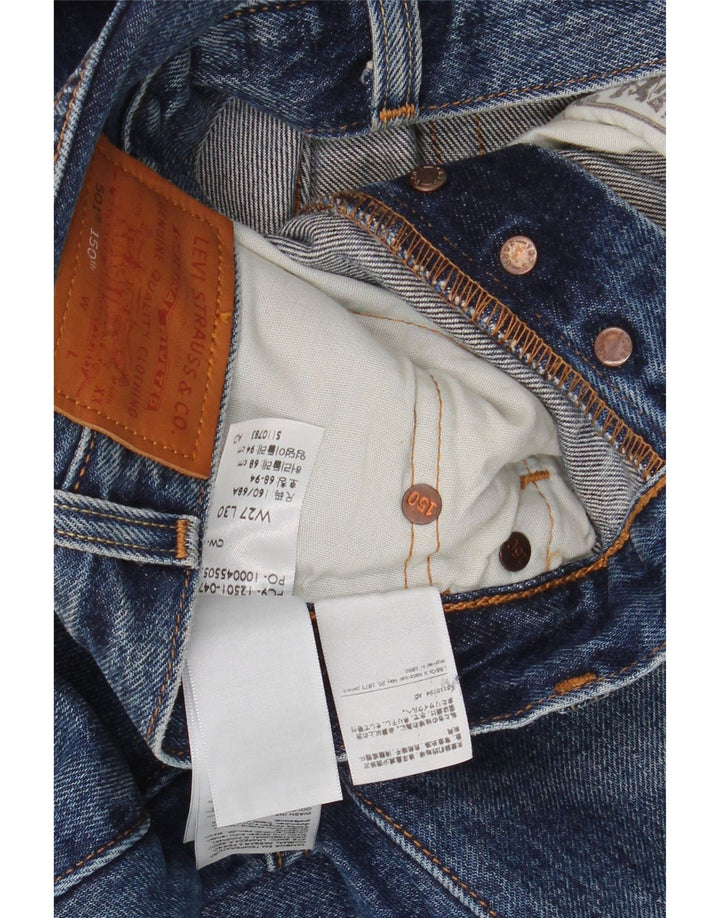 LEVI'S Mens 501 Straight Jeans W27 L30 Blue Cotton