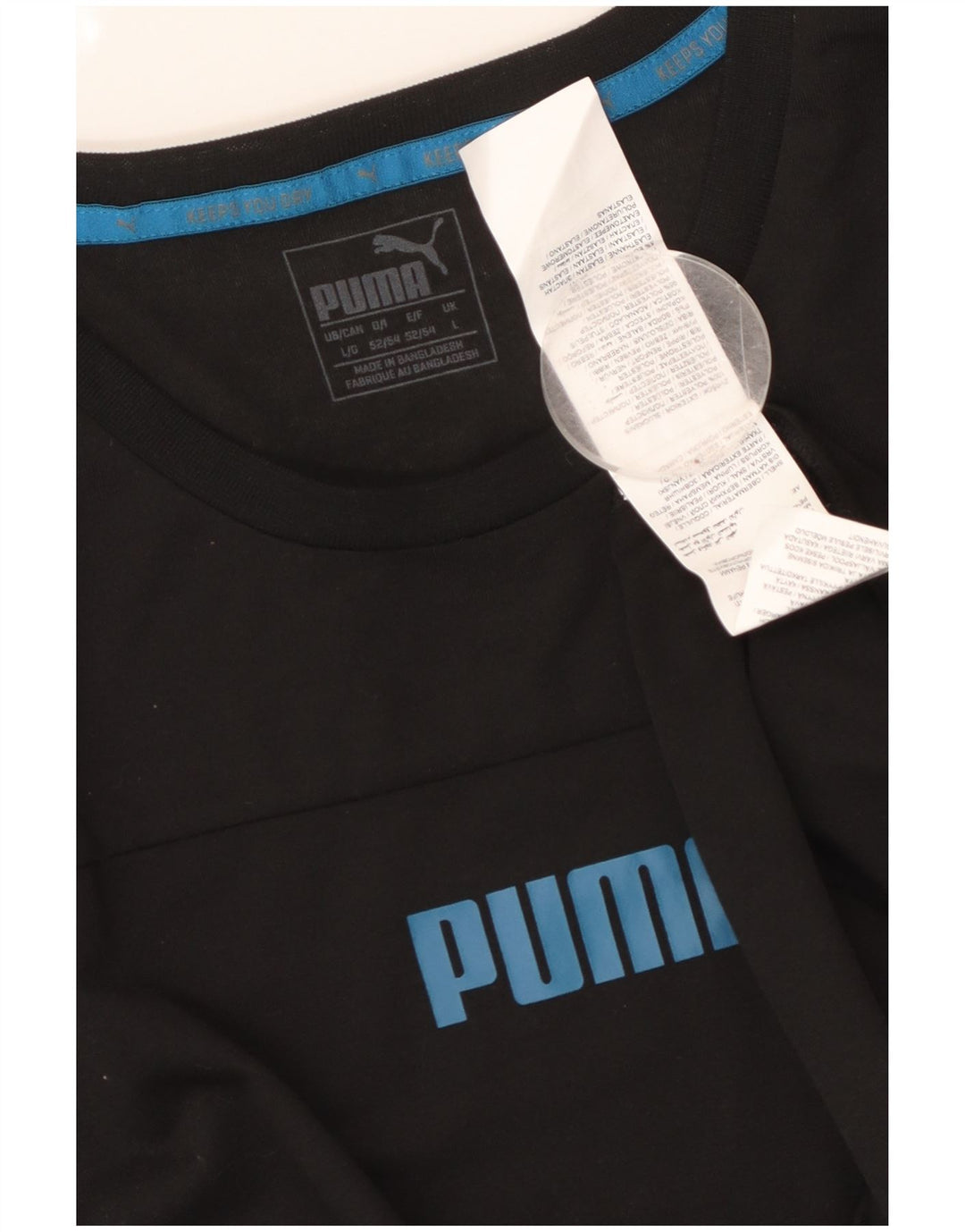 T-shirt da uomo PUMA Top grande nera in poliestere