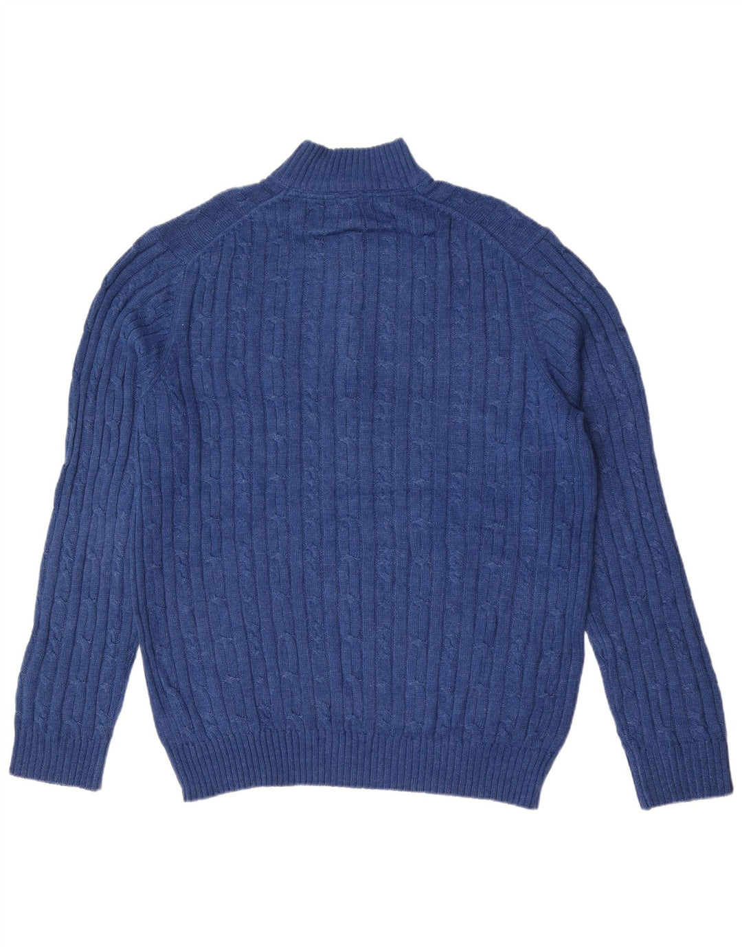 Maglione da uomo con zip e collo Izod, grande, in cotone blu