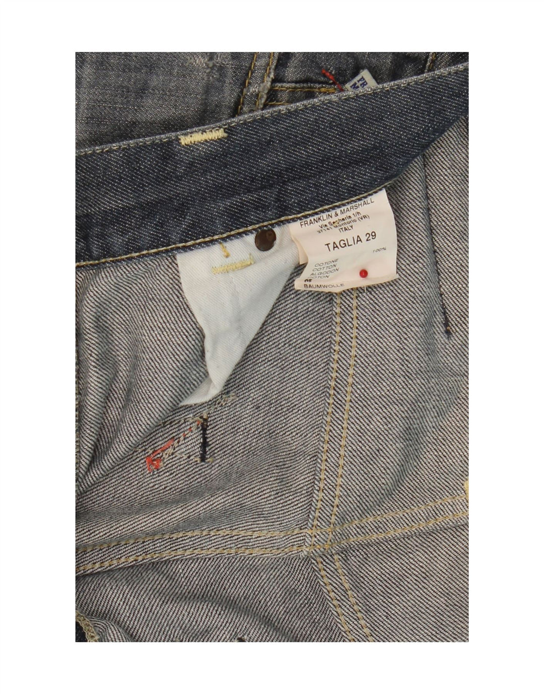 Jeans dritti da uomo Franklin Marshall W29 L30 cotone blu navy