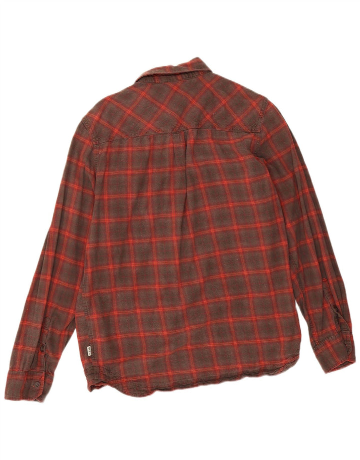 Camicia Rab da uomo in flanella di cotone a quadri rossi medi