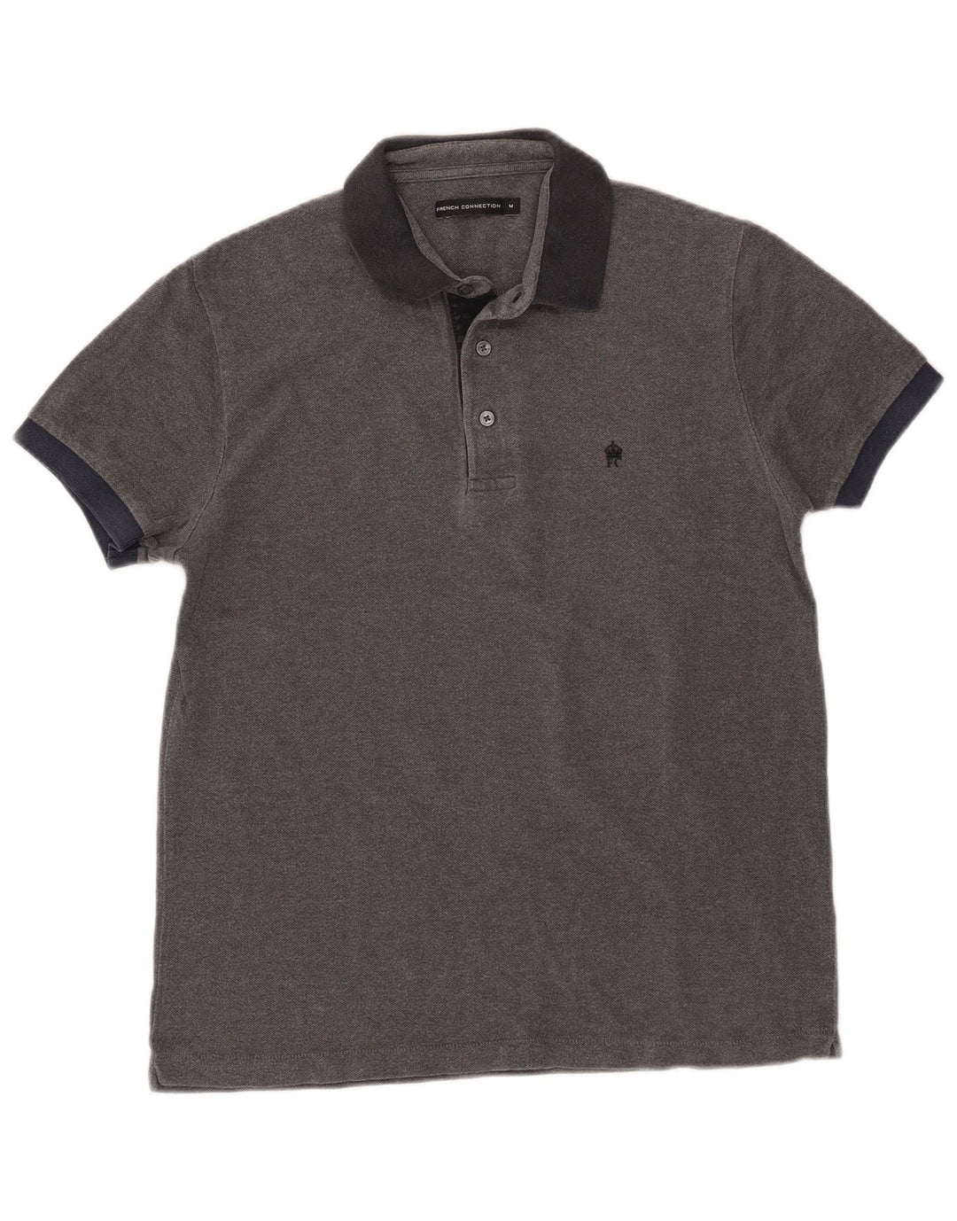 Polo da uomo French Connection in cotone grigio medio