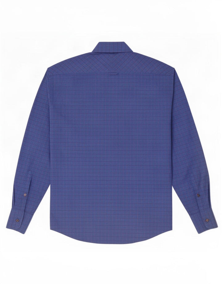 Camicia da uomo Ben Sherman in cotone a quadri blu medio