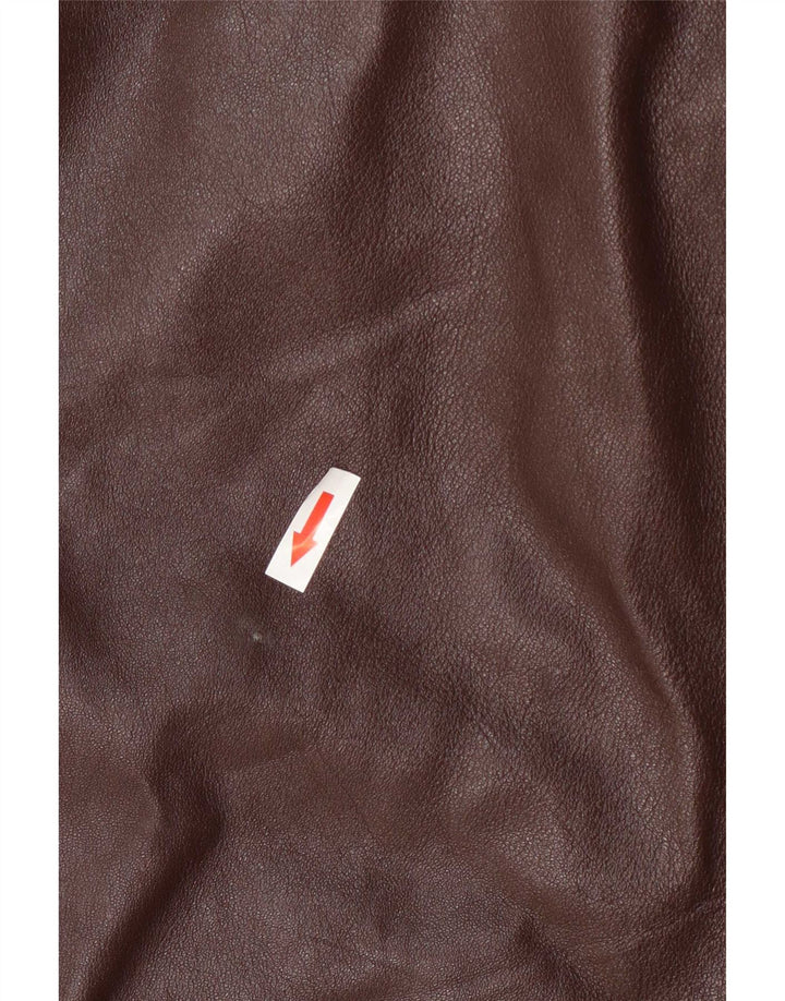 Cappotto in pelle vintage da donna IT 48 XL Bordeaux