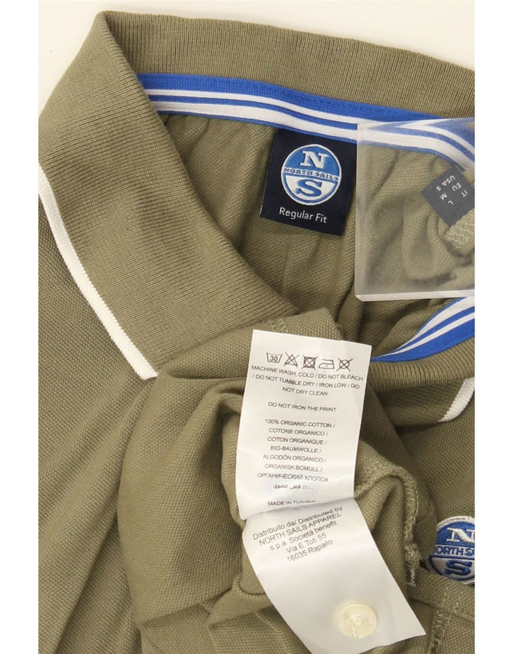 Polo da uomo North Sails in cotone kaki medio