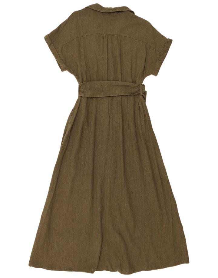 Vestito lungo da donna Zara UK 14 Lino verde medio