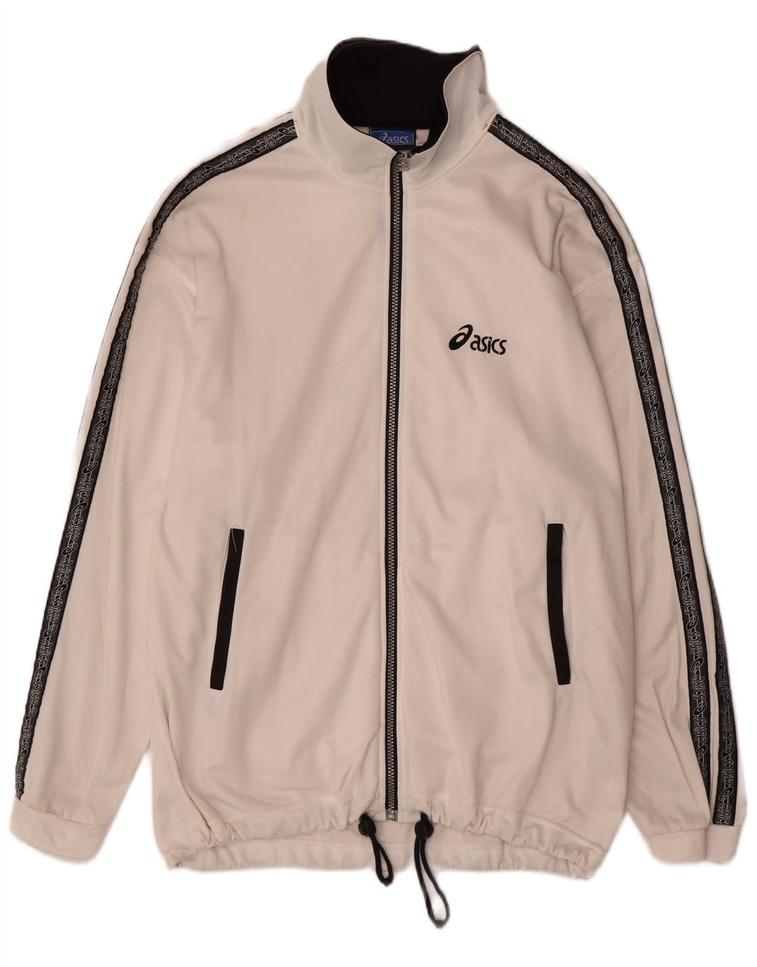 Giacca da ginnastica da uomo Asics, grande, in poliestere color block bianco
