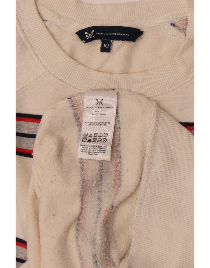 Crew Clothing Felpa oversize da donna Maglione UK 10 Small White Striped