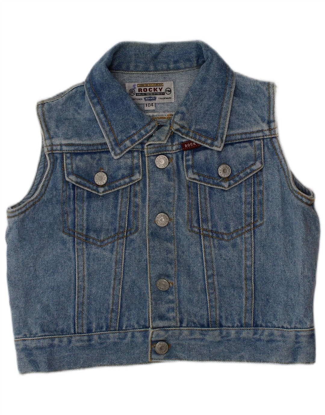 Gilet in denim per ragazzi ROCKY 3-4 anni in cotone blu