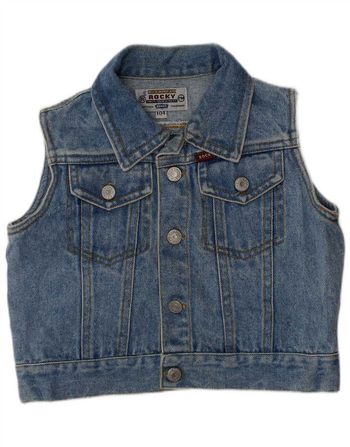 Gilet in denim per ragazzi ROCKY 3-4 anni in cotone blu