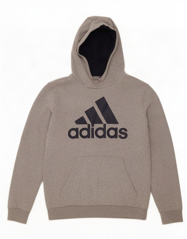 Felpa con cappuccio grafica da uomo Adidas UK 44/46 grande cotone grigio