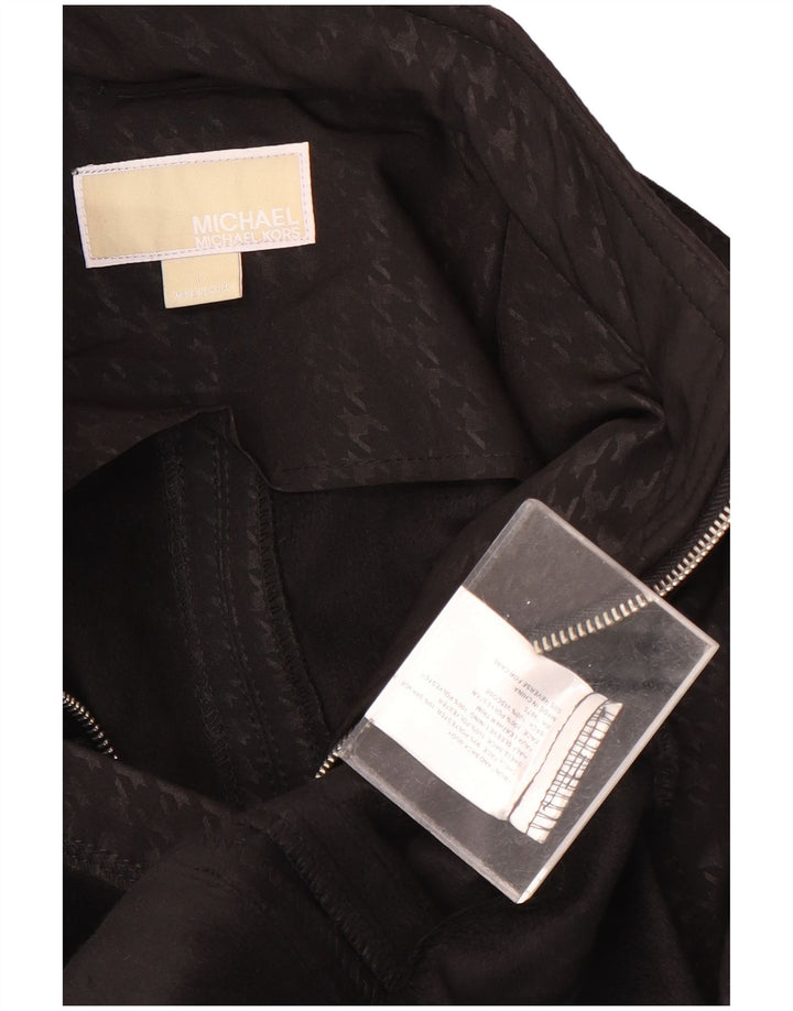 Giacca militare da donna Michael Kors UK 16 Grande poliestere pied de poule nero