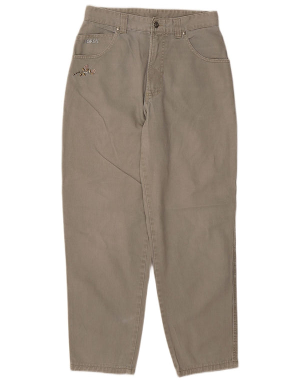 Horsy Womens High Waist Tapered Jeans W30 L27 Grey Cotton