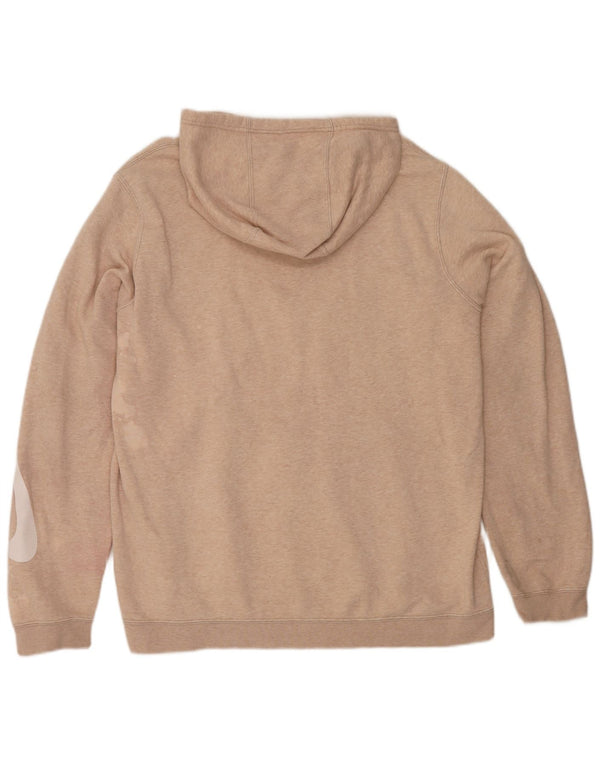 Felpa con cappuccio grafica Nike da uomo XL in cotone chiazzato beige