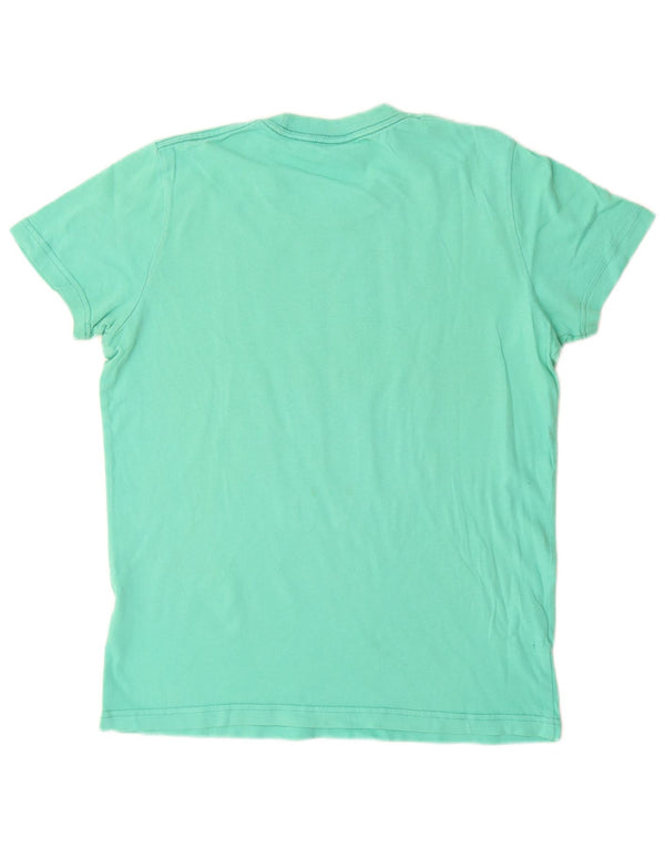 T-shirt Hollister da uomo con grafica Hawaii Small in cotone turchese