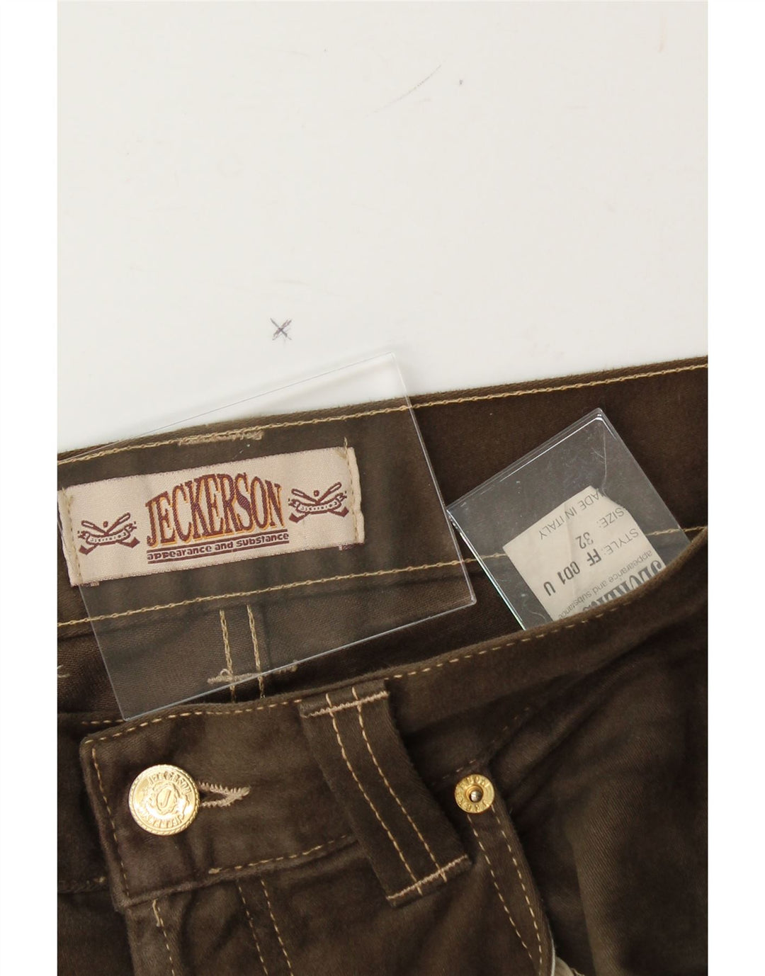 JECKERSON Womens Slim Casual Trousers W32 L33 Brown Vintage Jeckerson and Second-Hand Jeckerson from Messina Hembry 