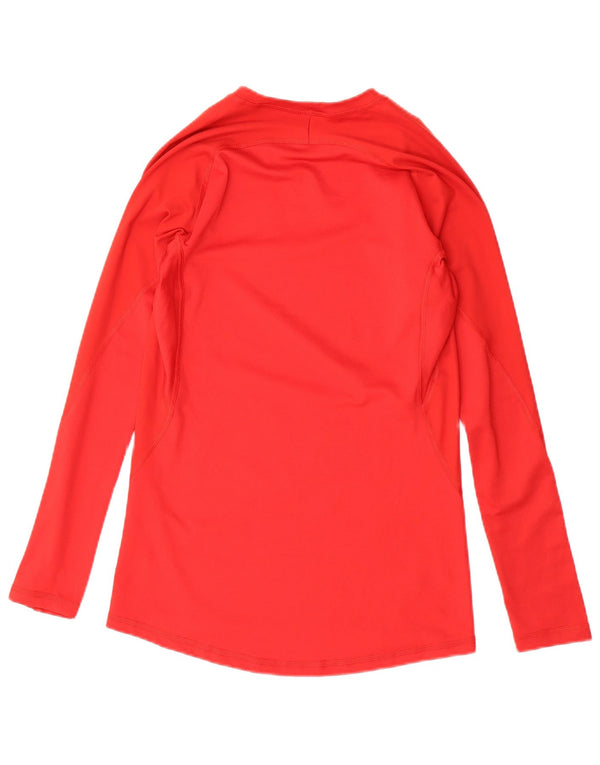ADIDAS Donna Climacool Top manica lunga UK 12 Medio Rosso Poliestere