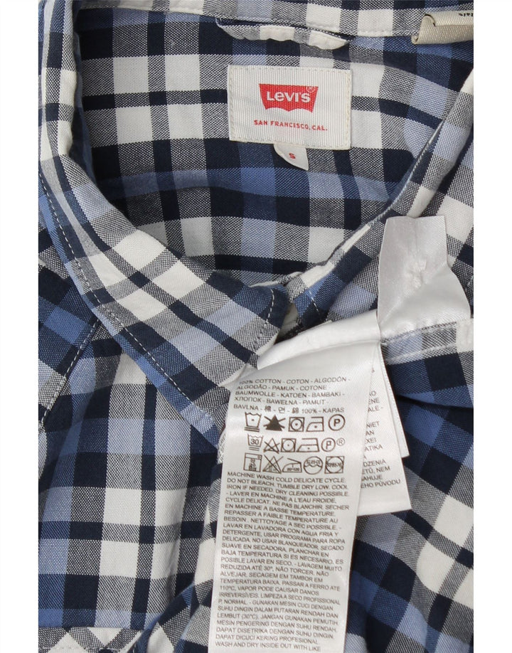 Camicia Levi's da uomo in cotone a quadri piccoli blu