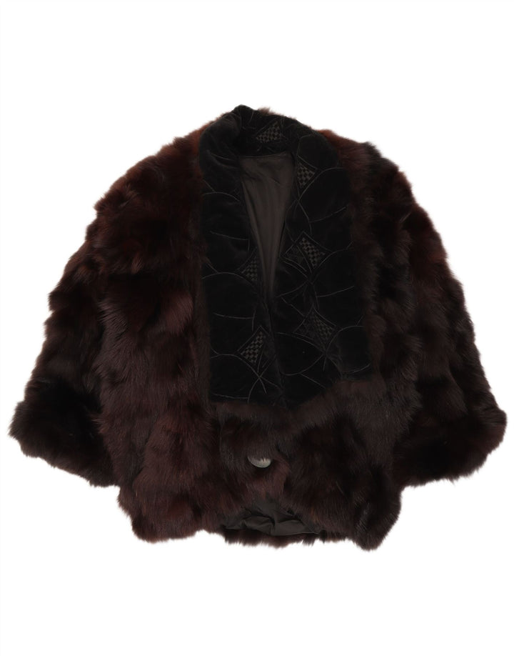 Giacca vintage da donna in pelliccia sintetica EU 44 XL Marrone