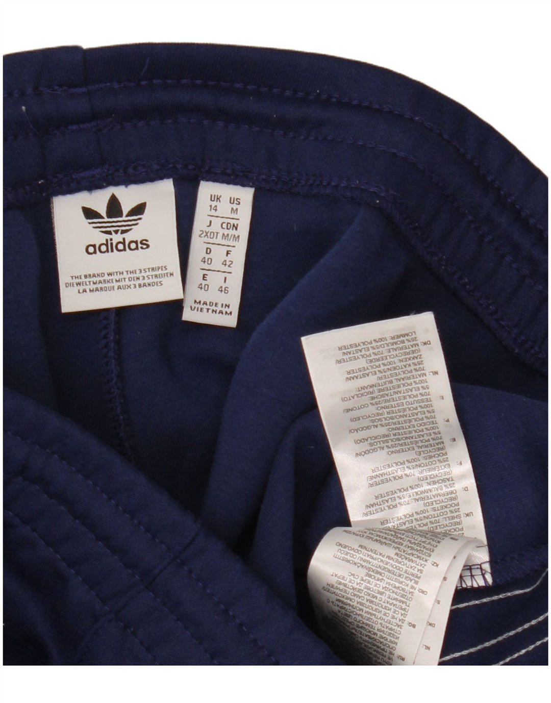 Pantaloni da tuta da donna Adidas UK 14 Large Blu Navy Poliestere